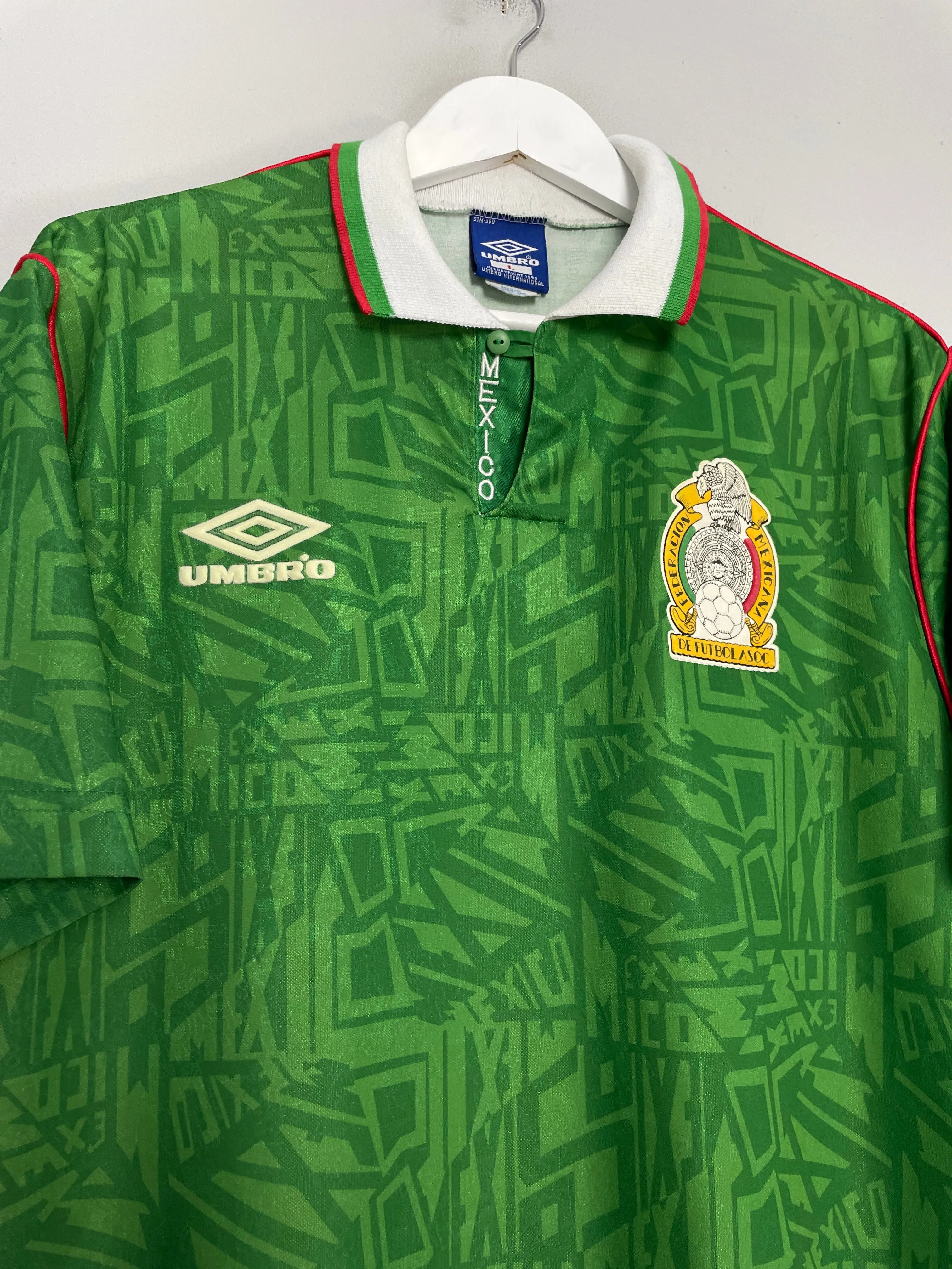 1994 MEXICO HOME SHIRT (L) UMBRO