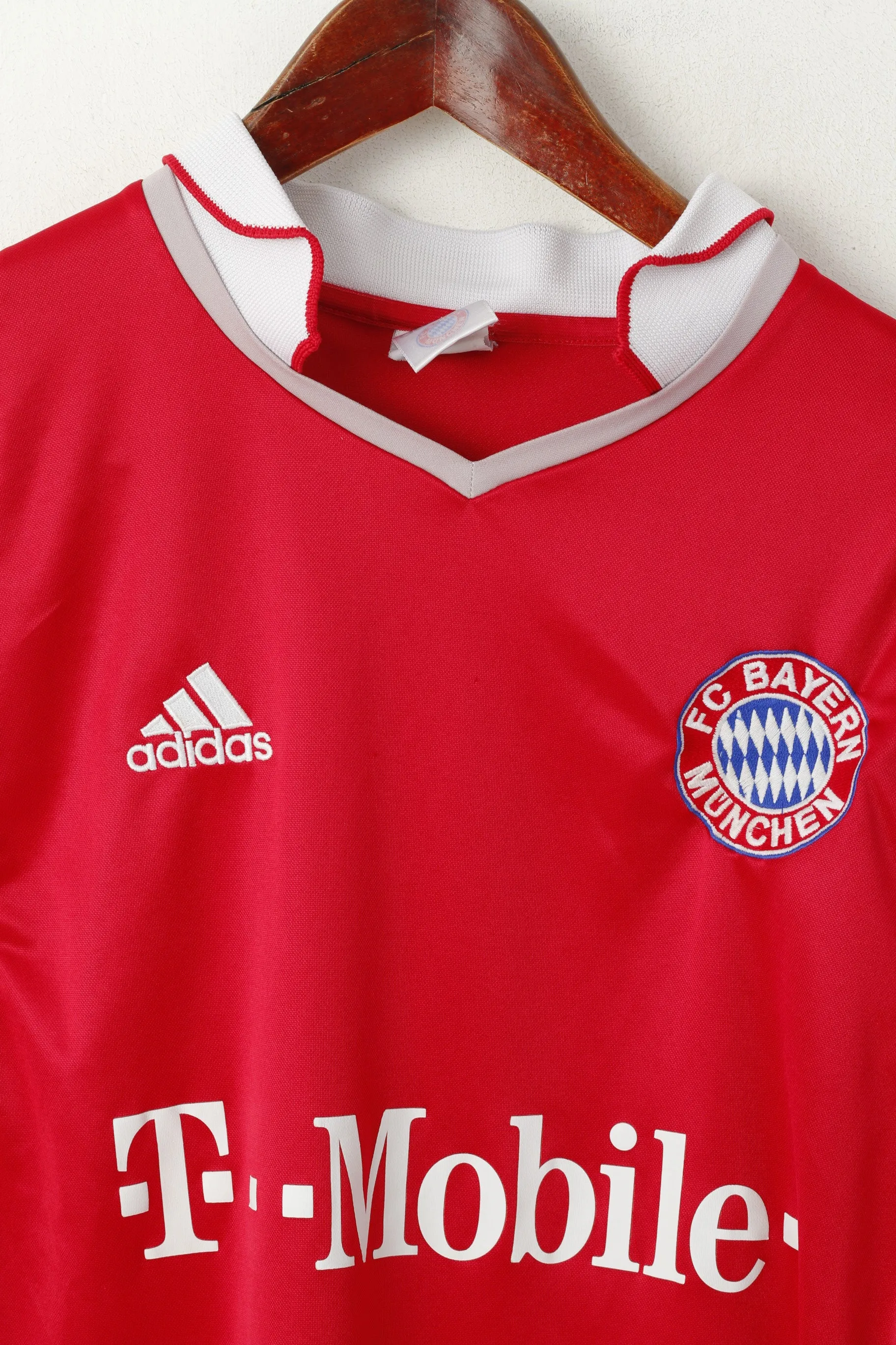 Adidas FC Bayern Munchen Men XL Shirt Red Vintage Football Club Jersey Top