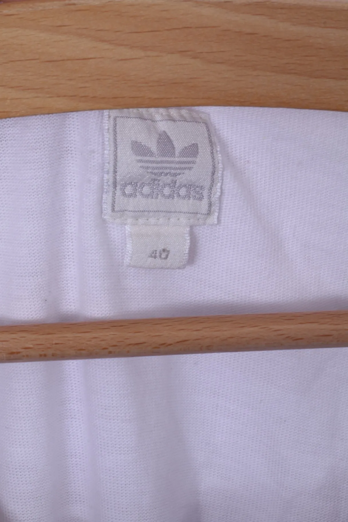 Adidas Womens 40 XS Shirt White Cotton Crew Neck Graphic Football