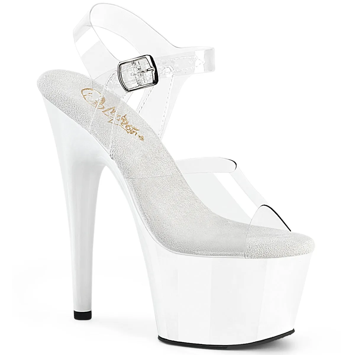 ADORE-708 White & Clear Platform Heels