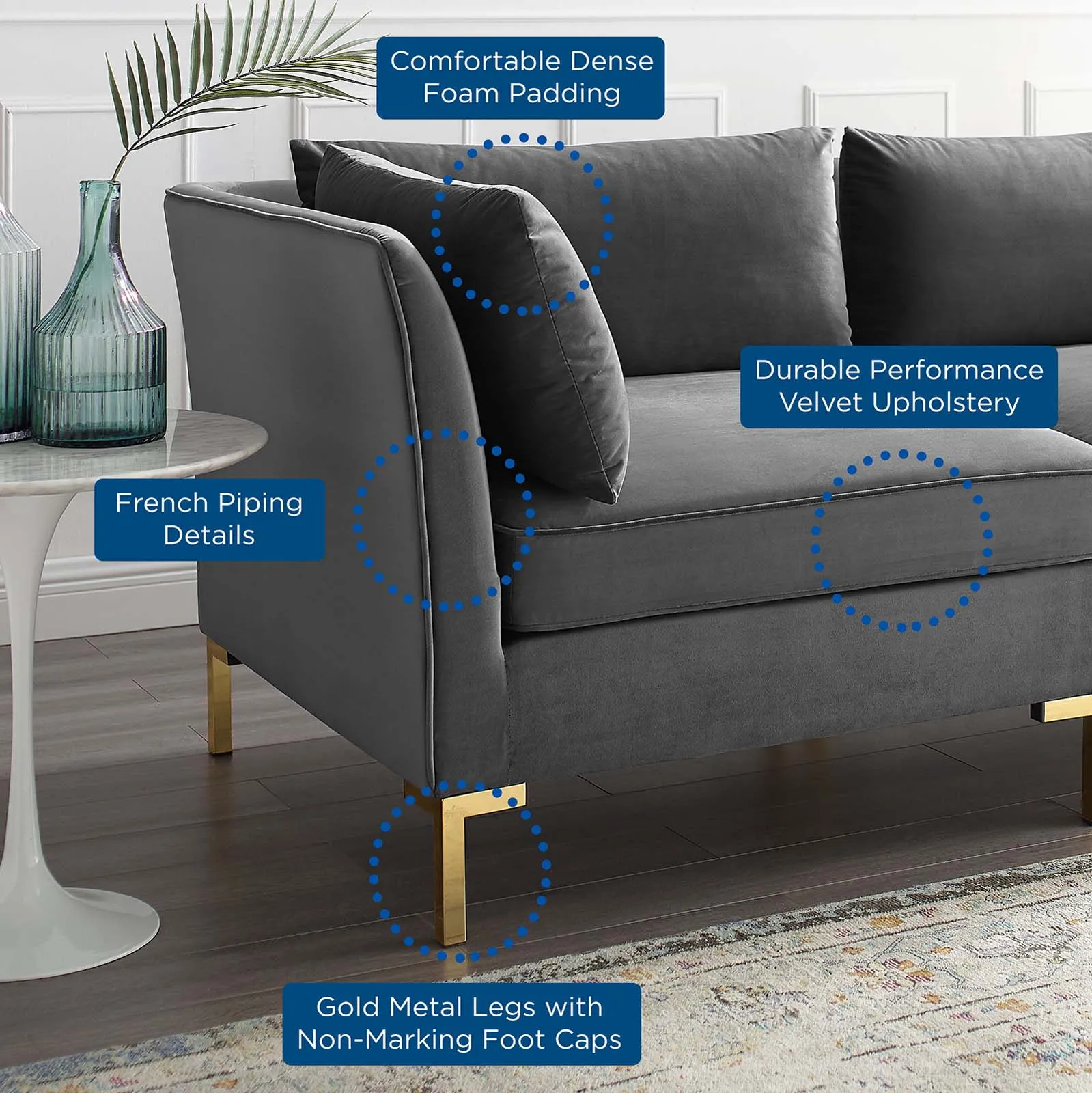 Ardent Performance Velvet Sofa by Modway