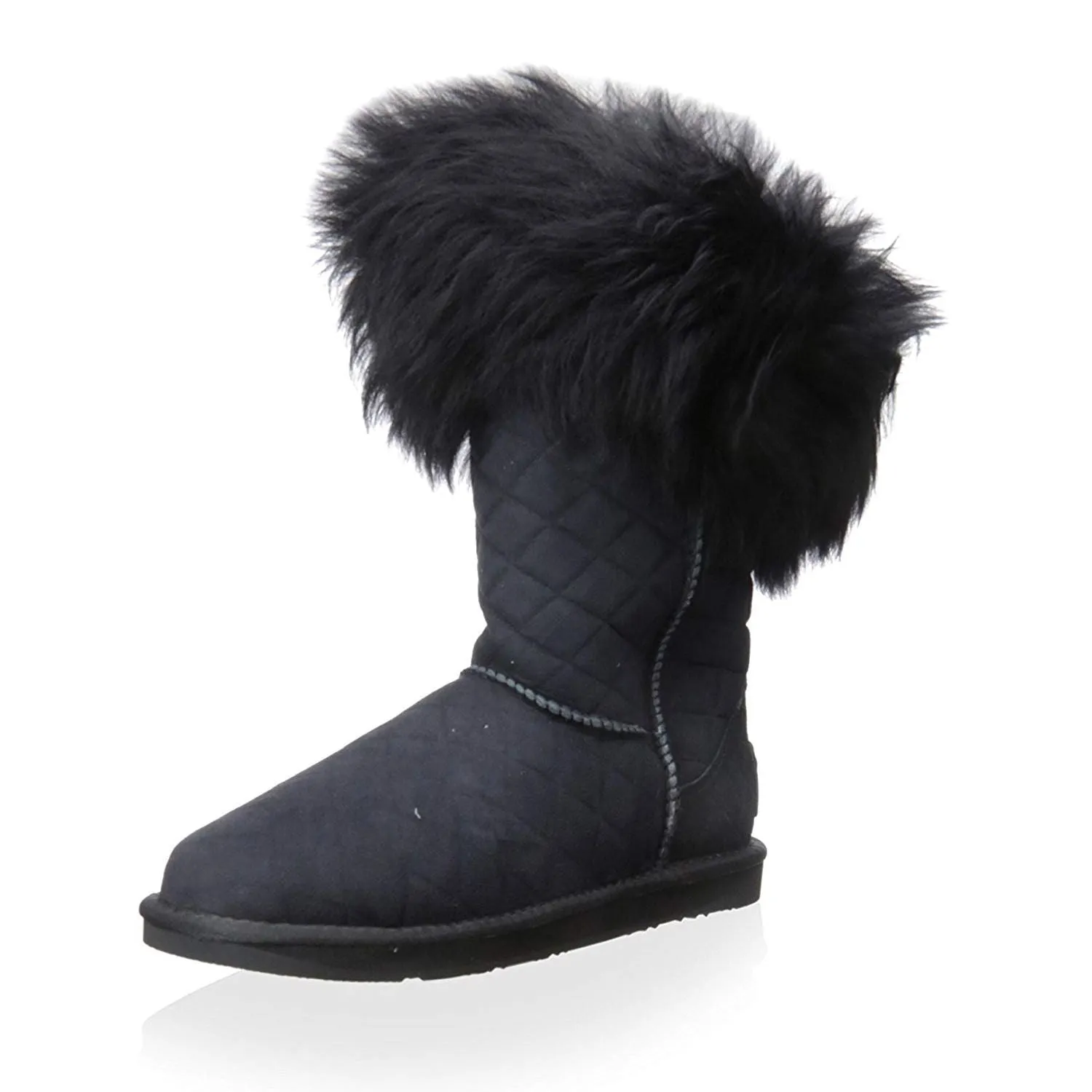 Australia Luxe Women's Foxy Shearling Short Boots in Black Quilt