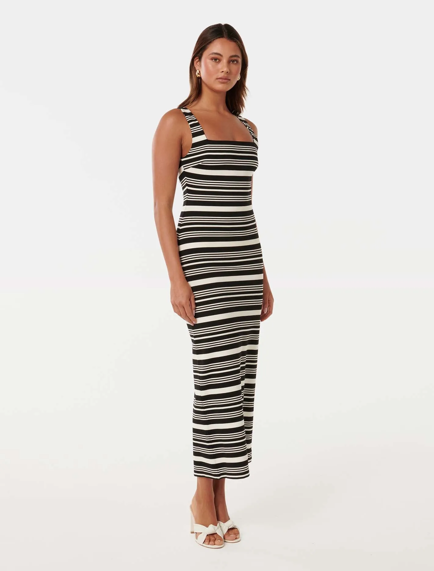 Beverly Square Neck Midi Dress