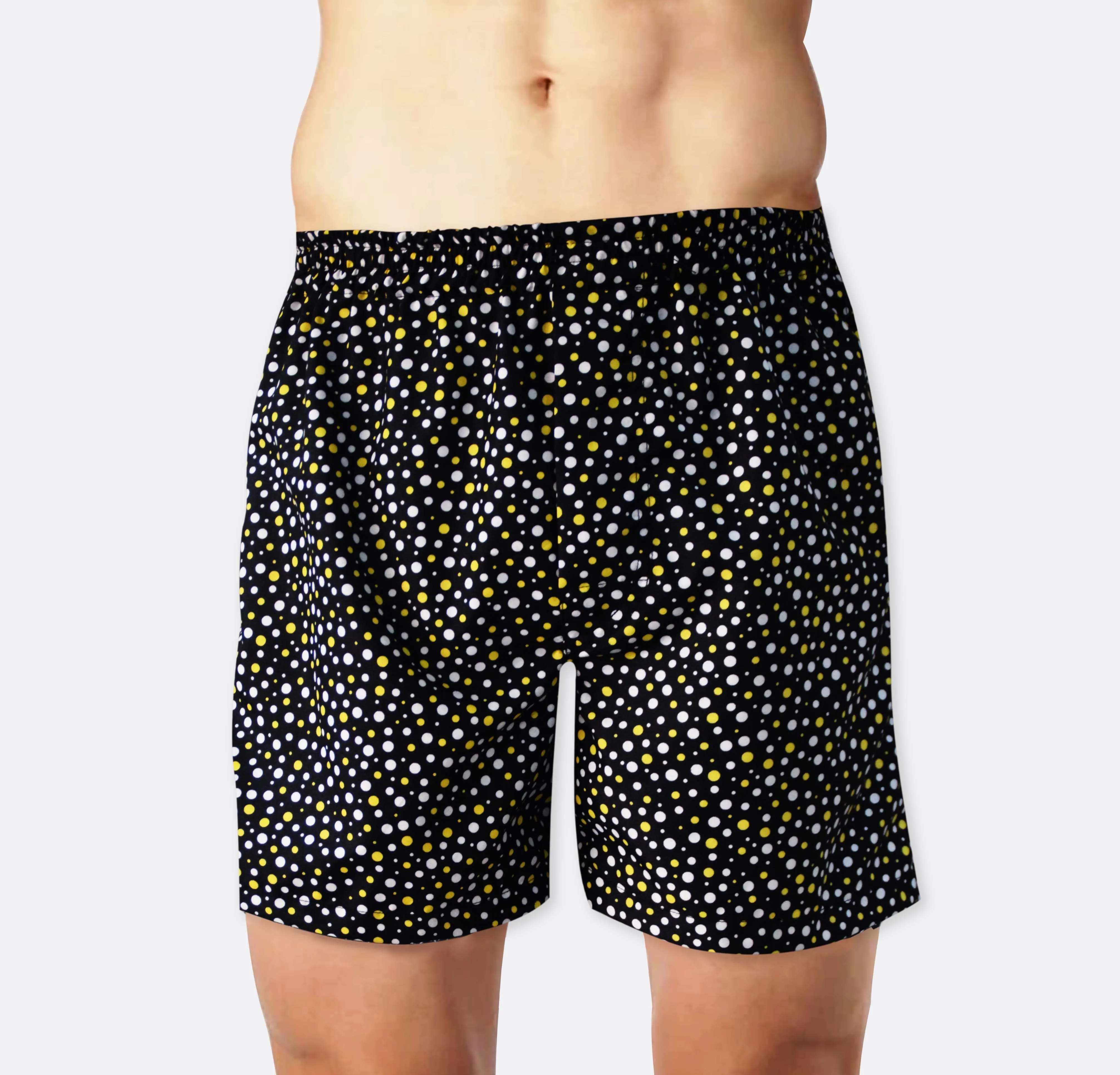 Boxer short- white & yellow mini polka dot