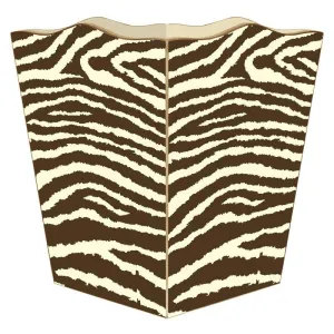 Brown & Creme Zebra Wastepaper Basket