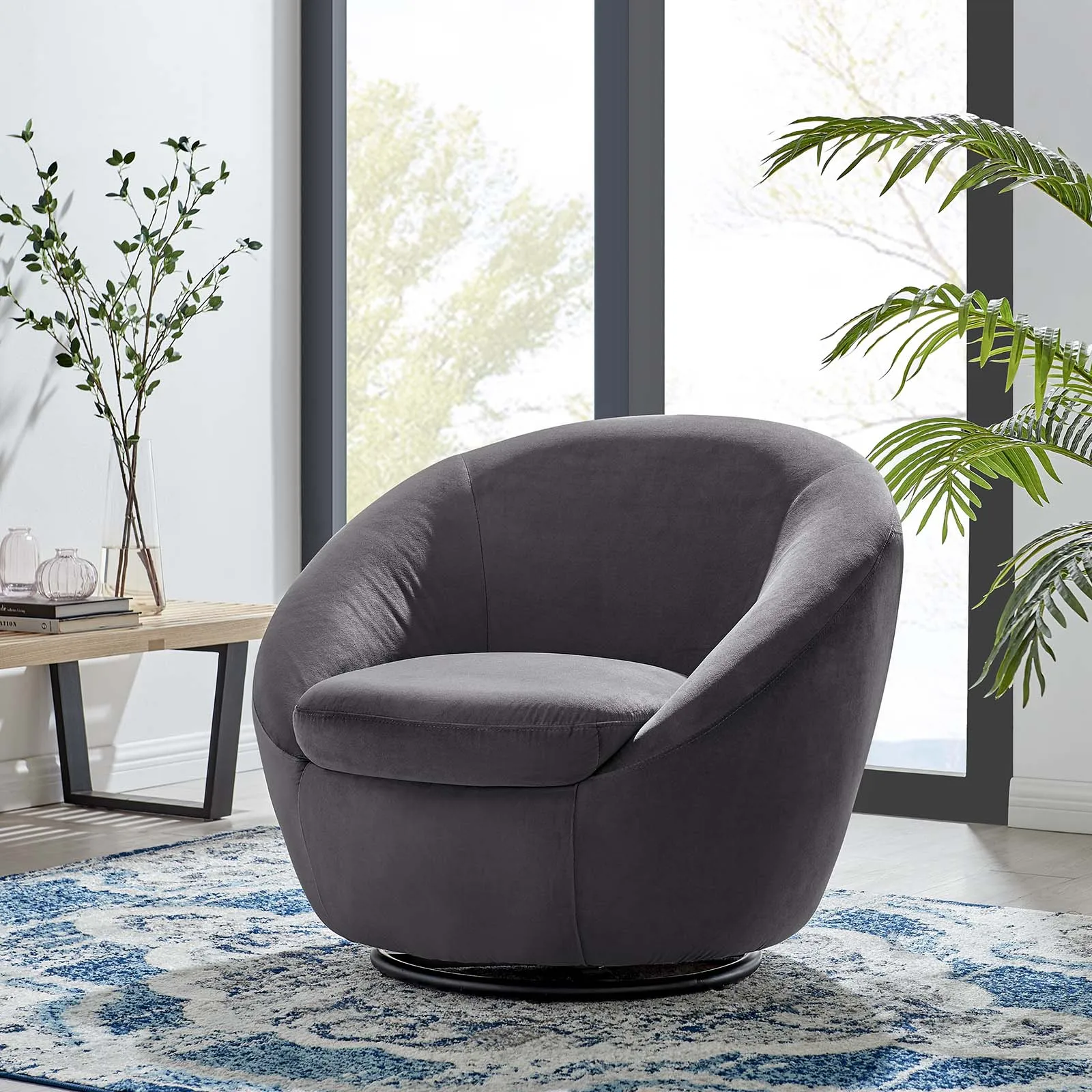 Buttercup Performance Velvet Performance Velvet Swivel Chair by Modway