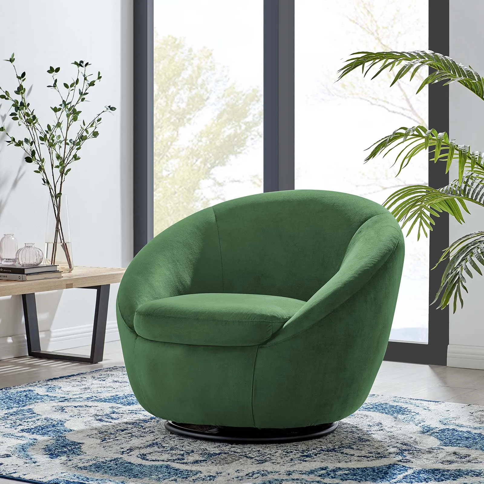 Buttercup Performance Velvet Performance Velvet Swivel Chair by Modway