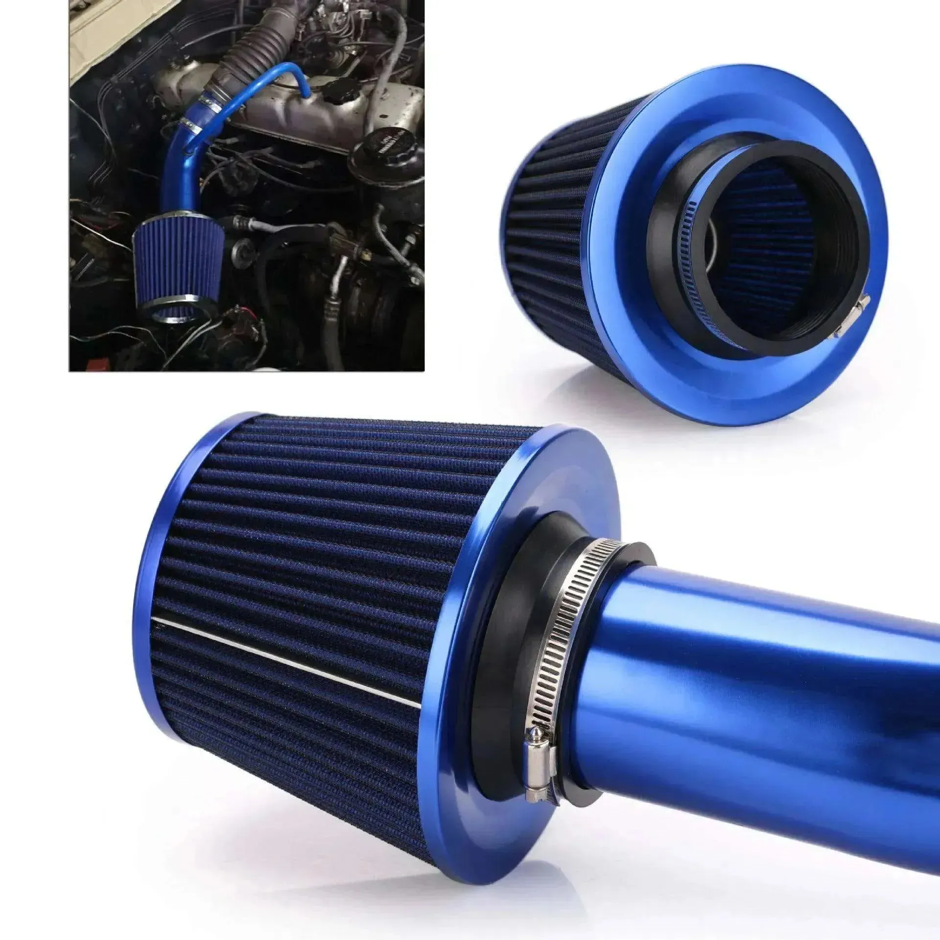 Car General Modified 76mm 3inch Air Filter Mushroom Head Intake Set