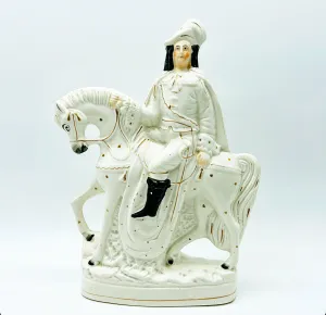 Classic antique English Staffordshire man on horse design.