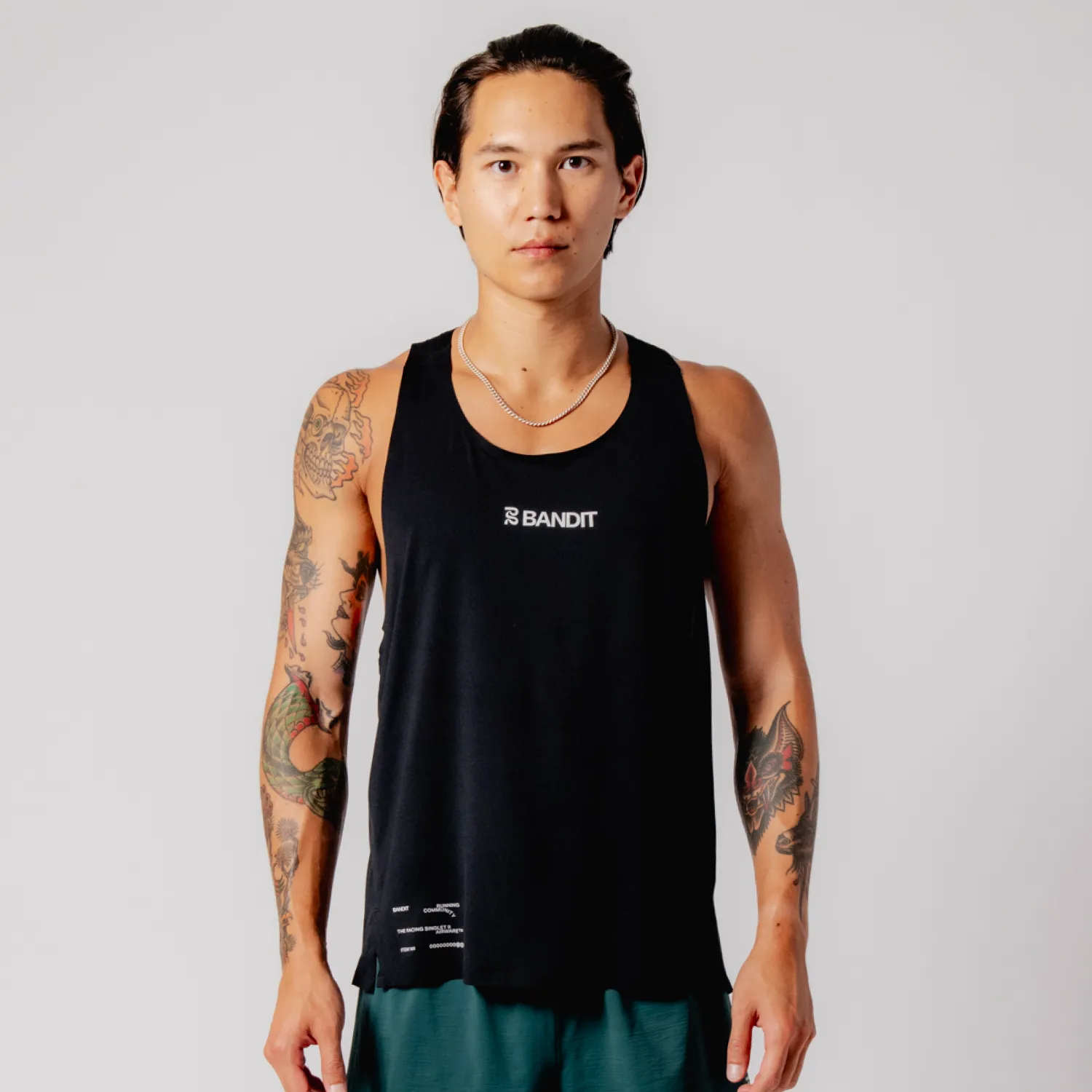 Mens Black Drift™ Performance Athletic Singlet