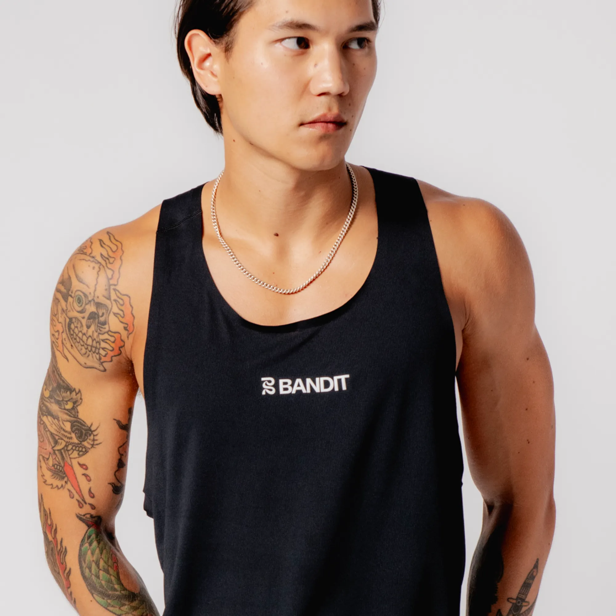 Mens Black Drift™ Performance Athletic Singlet