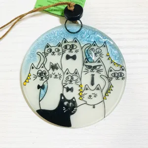 Fair Trade Ornament 45 Cat Party