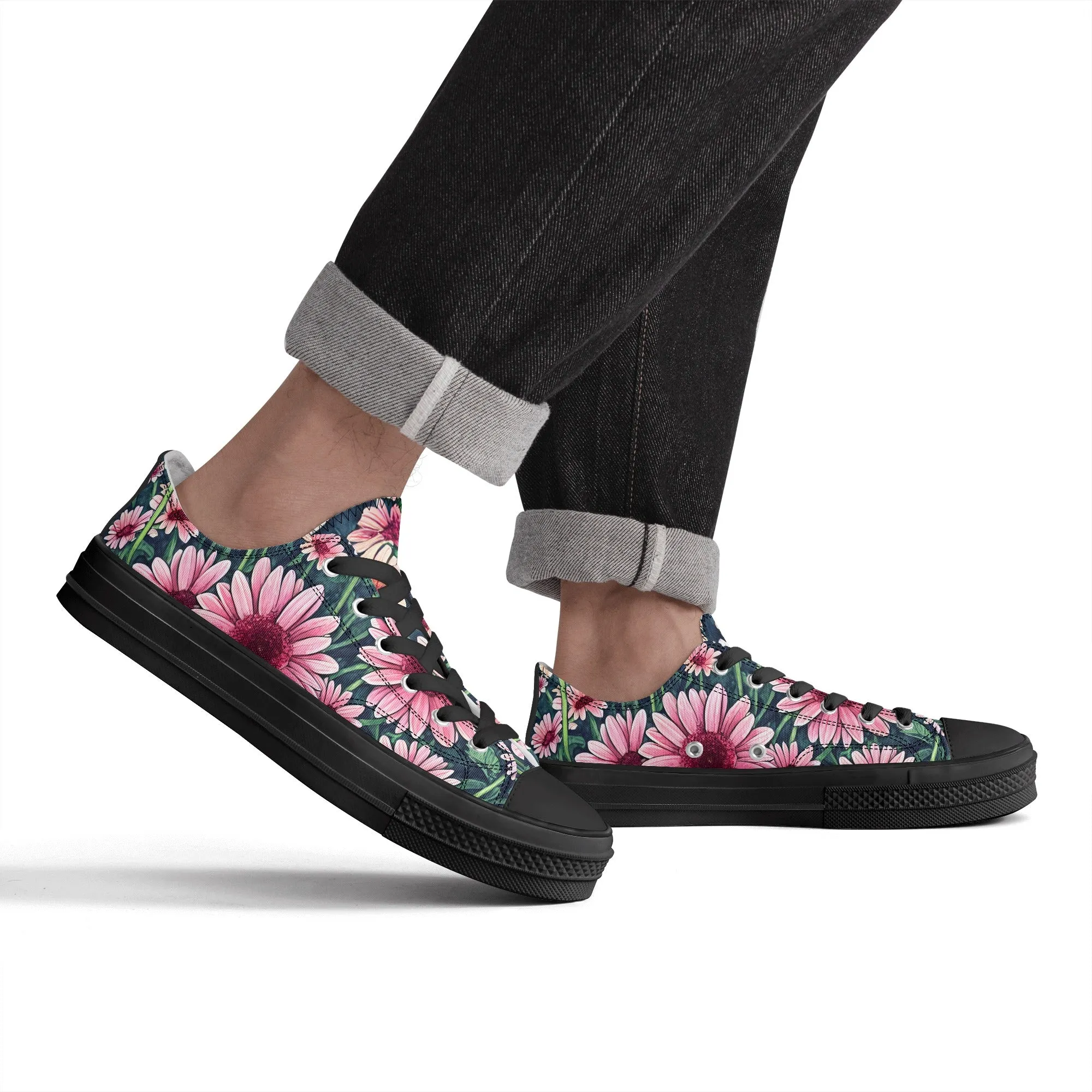 Gerbera Daisy Flowers Collection - Mens Classic Low Top Canvas Shoes for Garden Lovers