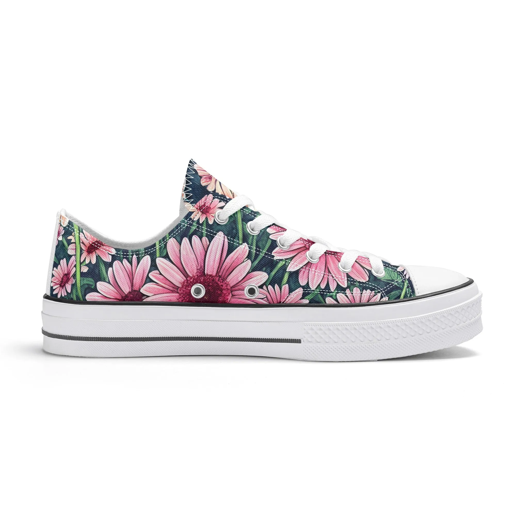 Gerbera Daisy Flowers Collection - Mens Classic Low Top Canvas Shoes for Garden Lovers