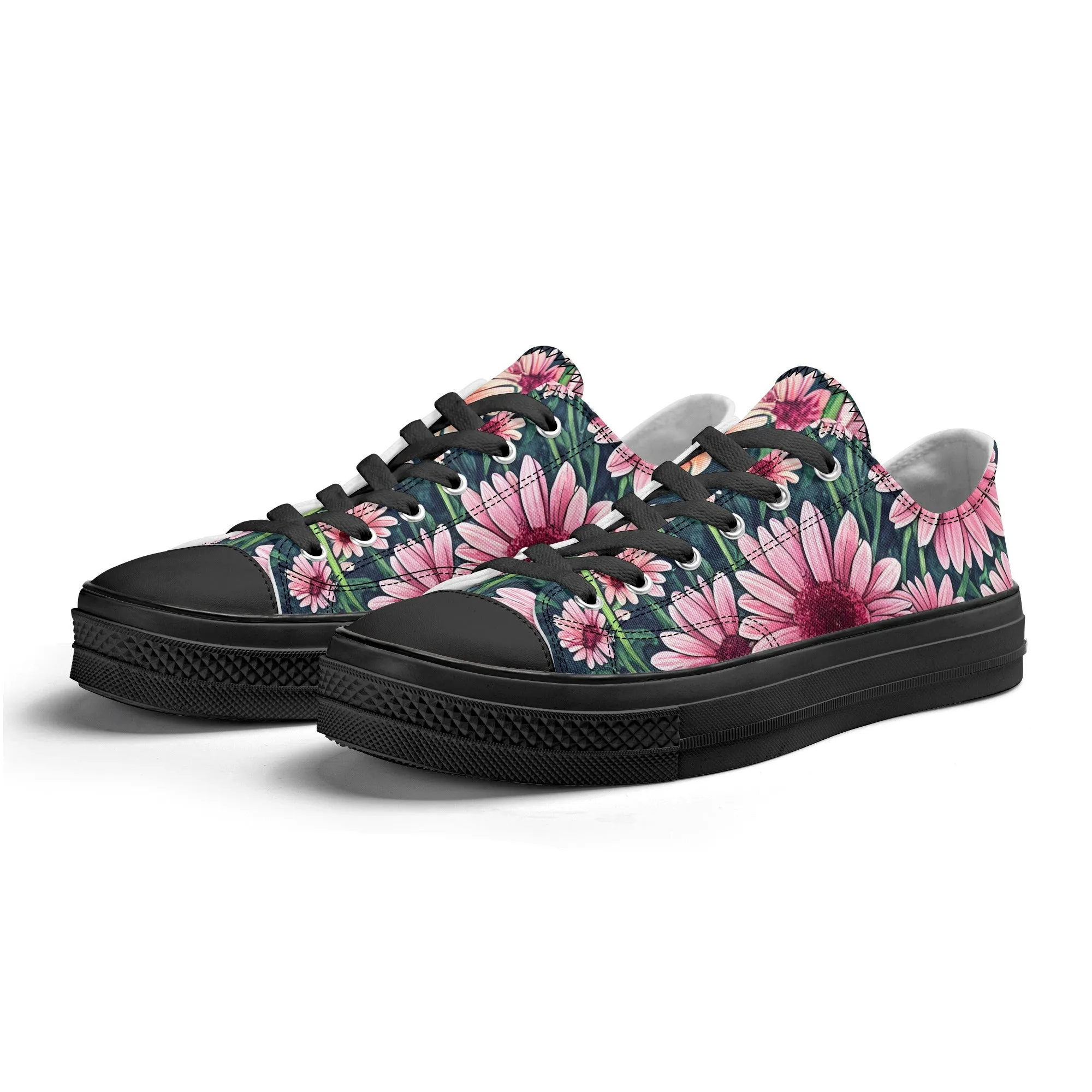 Gerbera Daisy Flowers Collection - Mens Classic Low Top Canvas Shoes for Garden Lovers