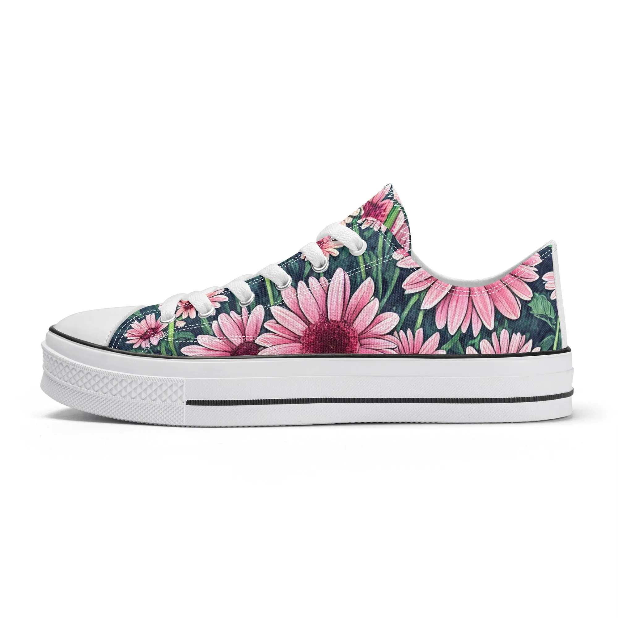 Gerbera Daisy Flowers Collection - Mens Classic Low Top Canvas Shoes for Garden Lovers