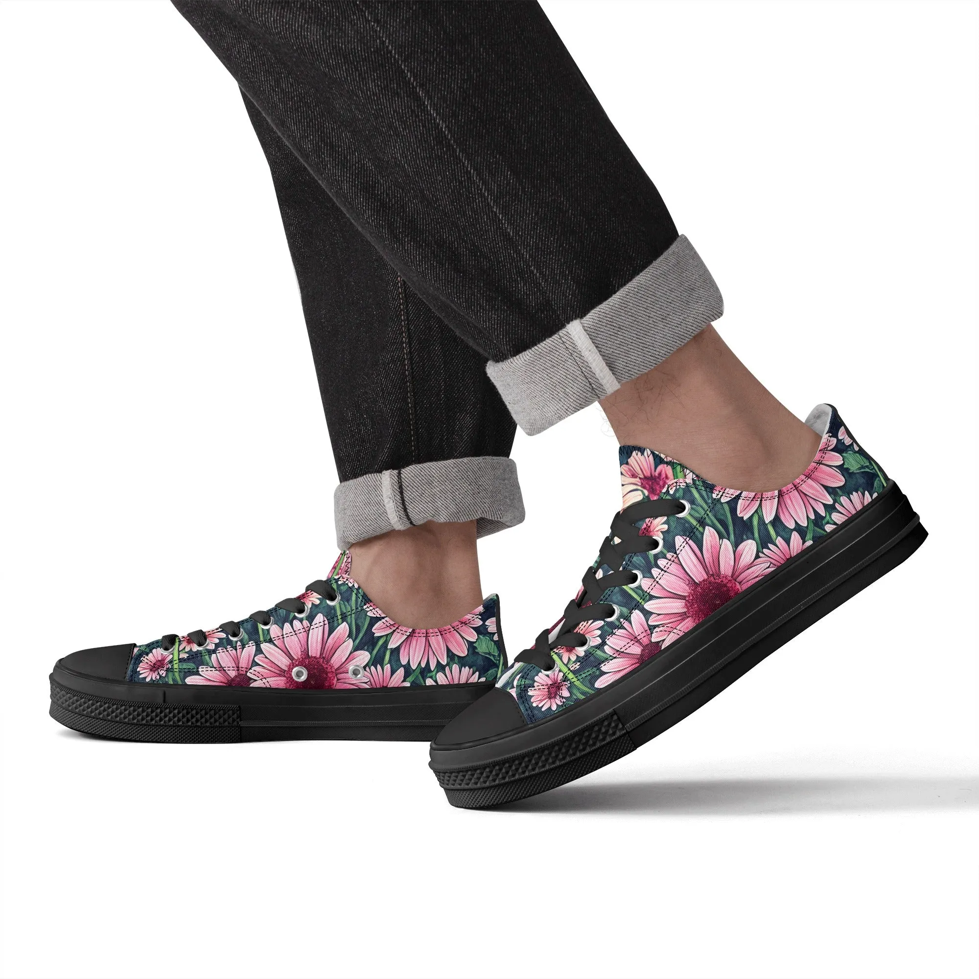 Gerbera Daisy Flowers Collection - Mens Classic Low Top Canvas Shoes for Garden Lovers