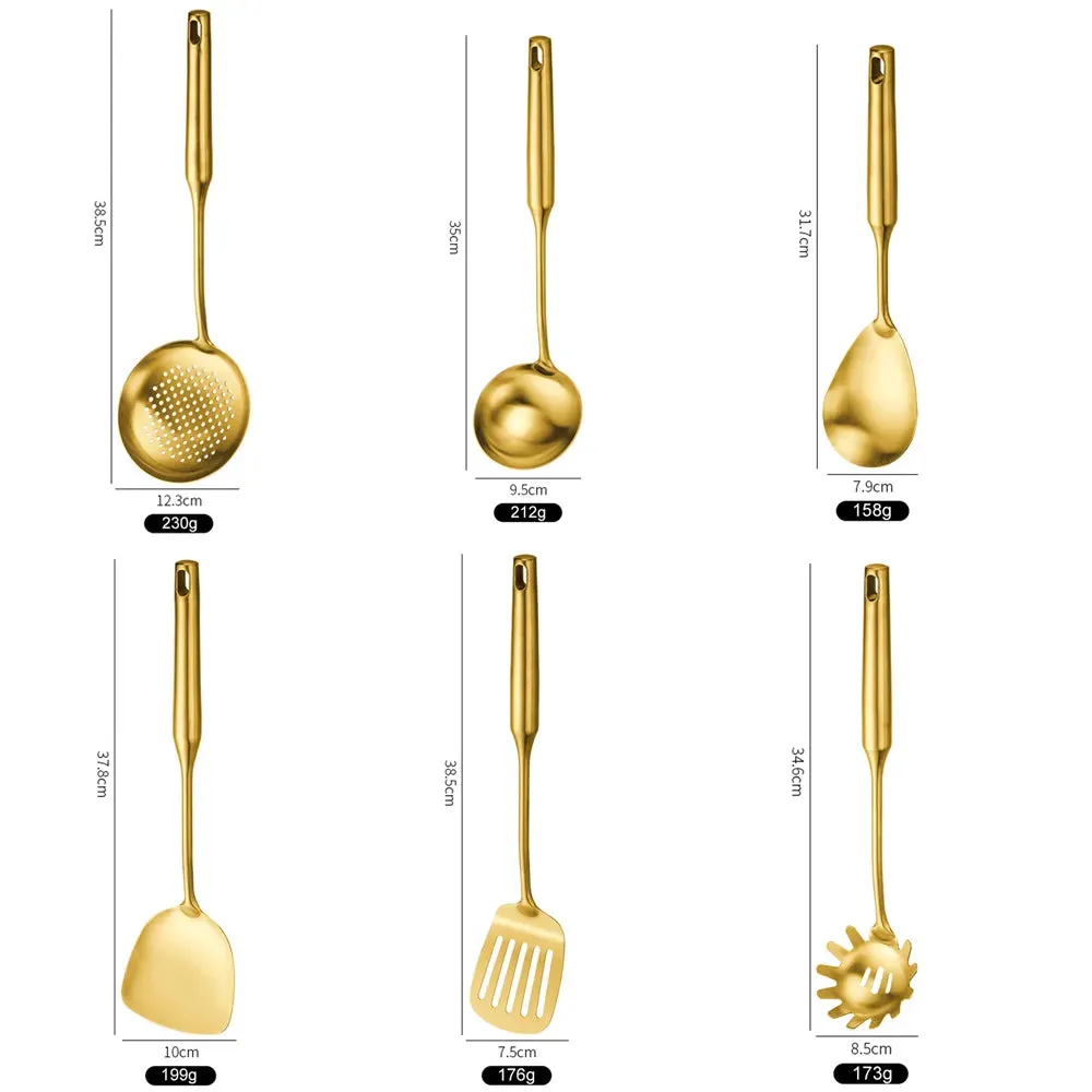 Gold Stainless Steel Kitchen Utensils