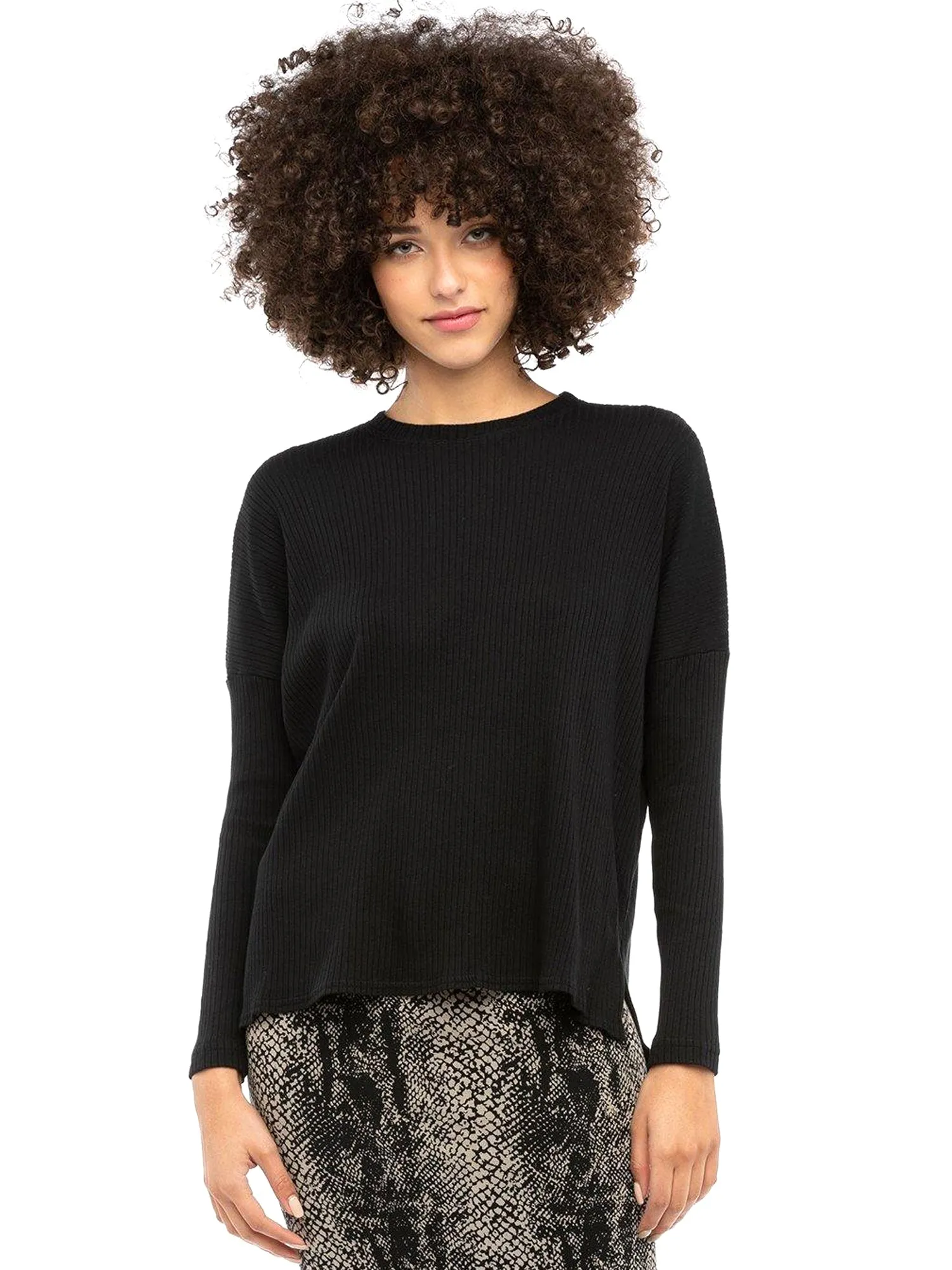 Hard Tail Long Sleeve High-Low Slouchy Tee (CMR-09)