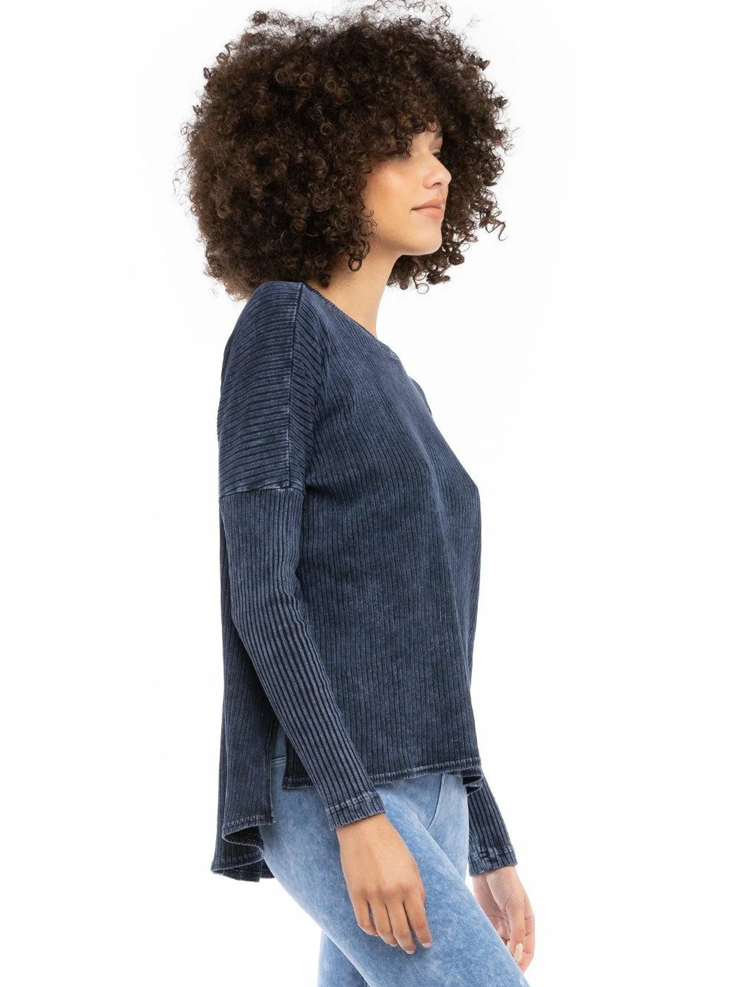 Hard Tail Long Sleeve High-Low Slouchy Tee (CMR-09)