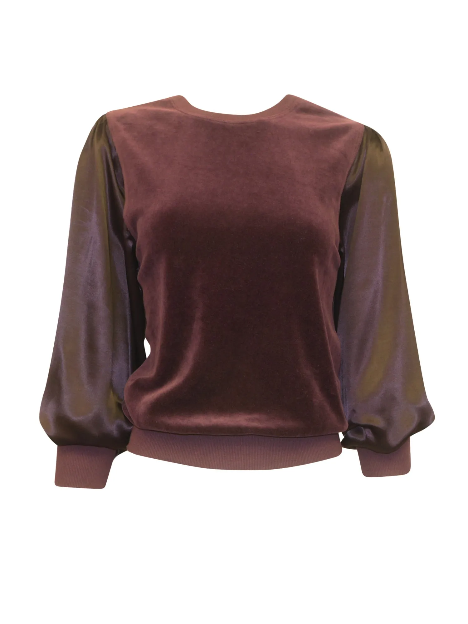 Hard Tail Velour Balloon Sleeve Top (Style V-223)