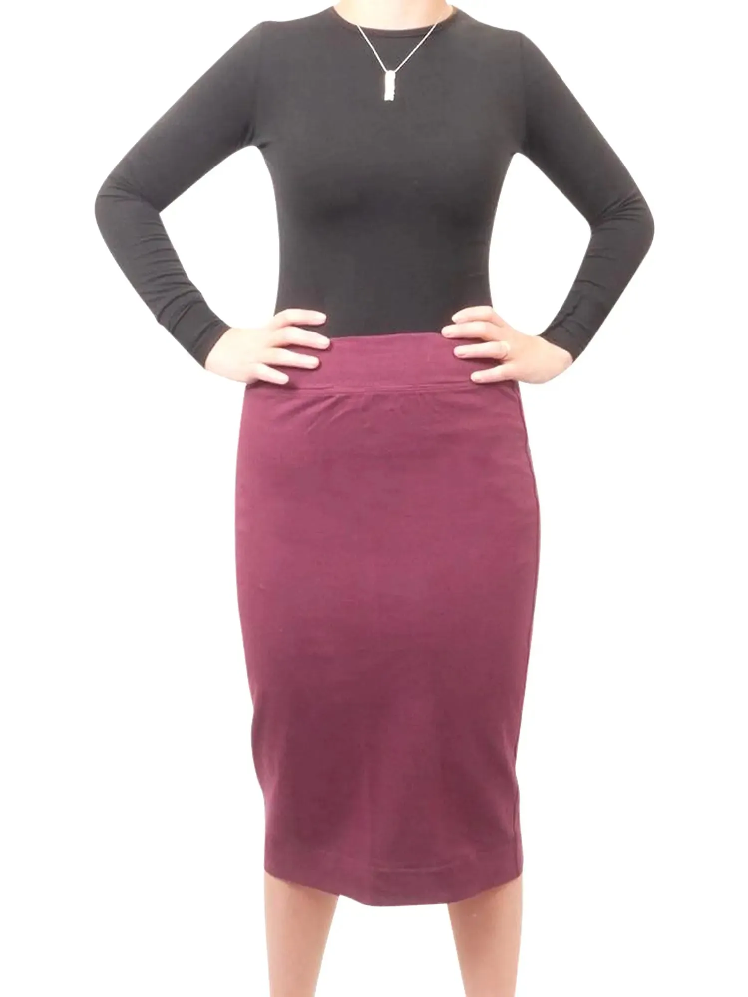 Hard Tail Wide Cut Cotton Pencil Skirt W-525