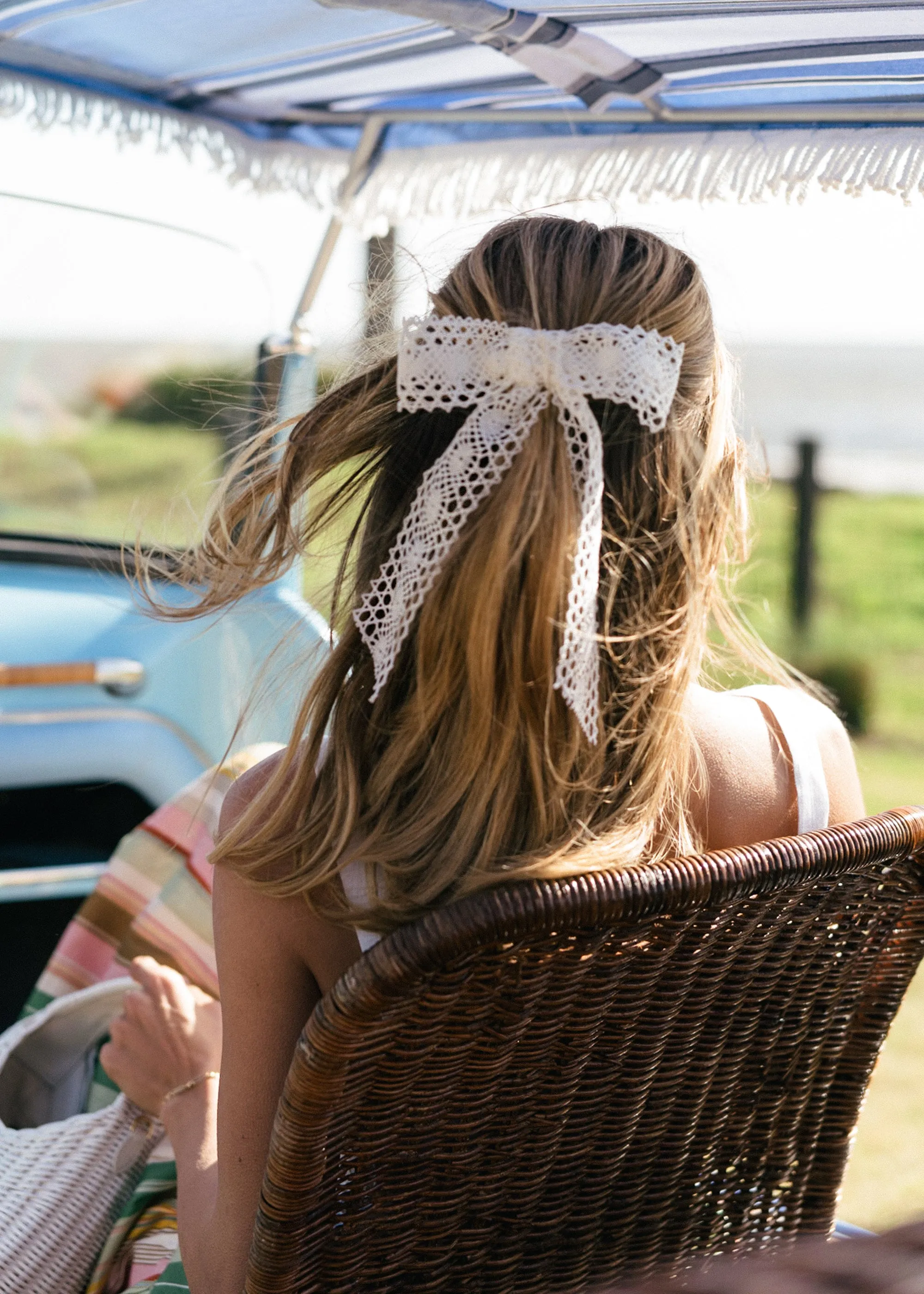 Jennifer Behr x Julia Berolzheimer Marbella Bow Barrette -- Ivory