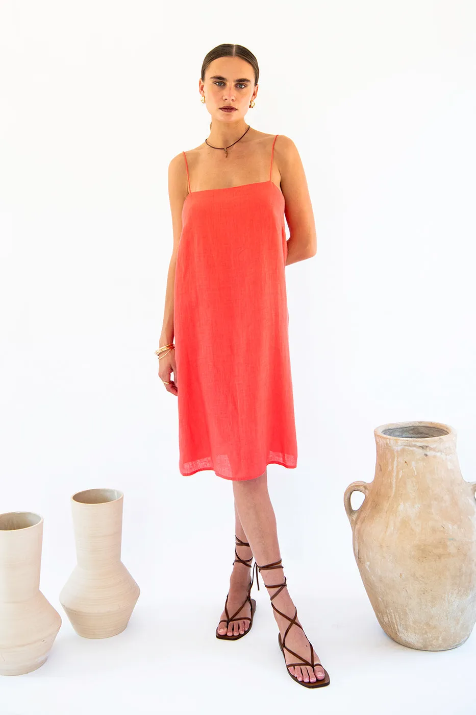 Julianne Boxy Slip Dress - Linen