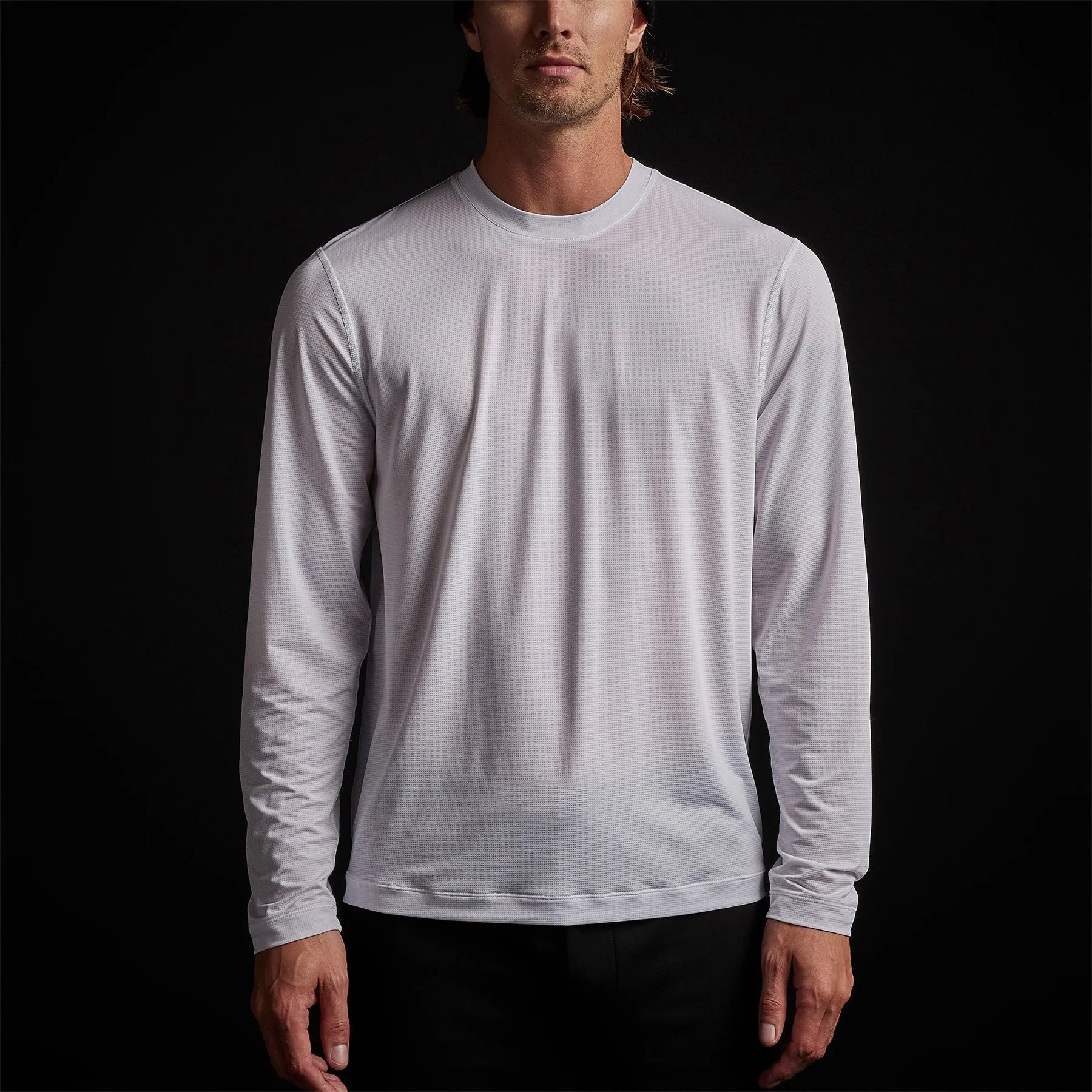 Long Sleeve Performance Crew - White