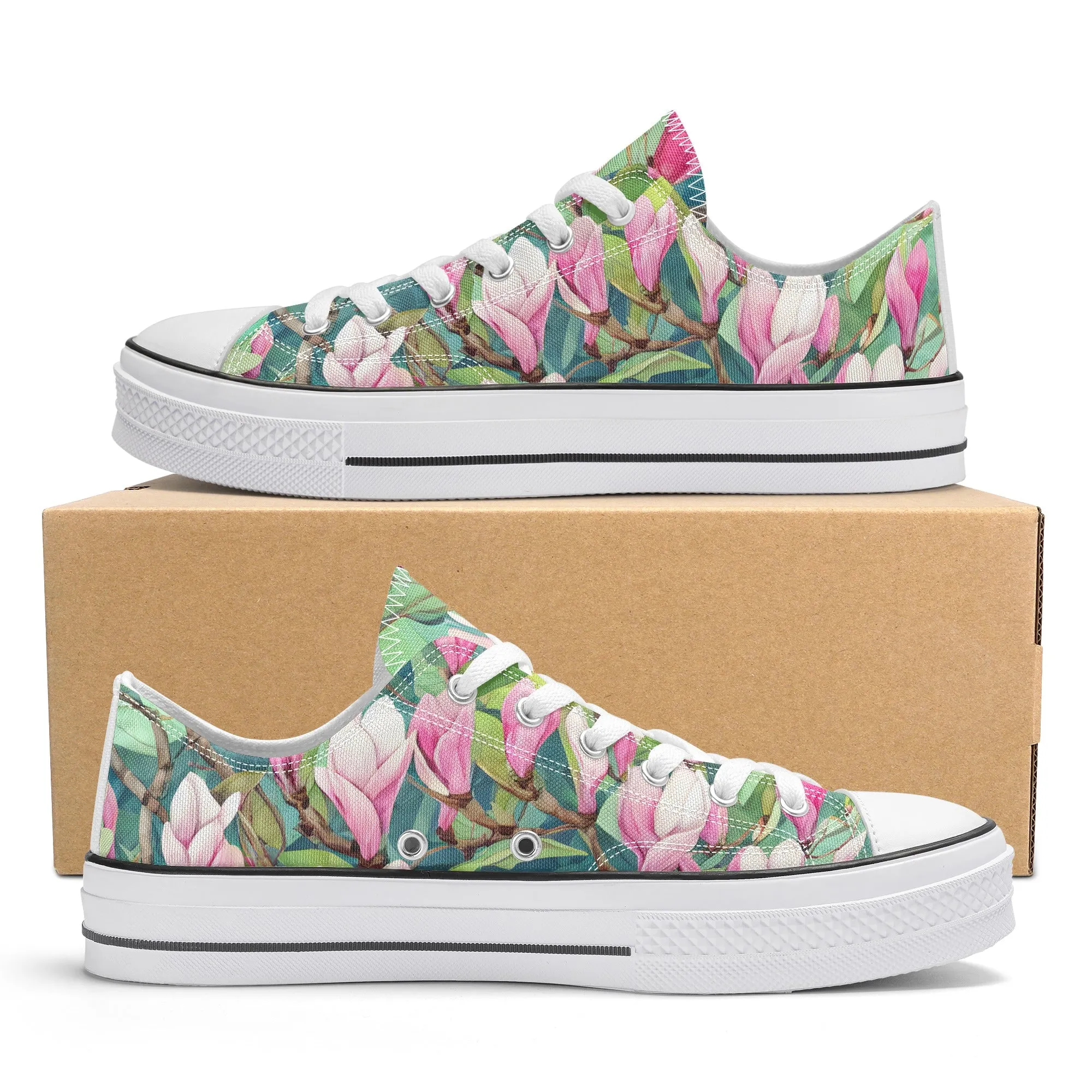 Magnolia Mens Low Top Shoes, Garden Classic Canvas Converse Sneakers.