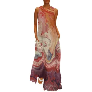 Mauve Marble Long Dress