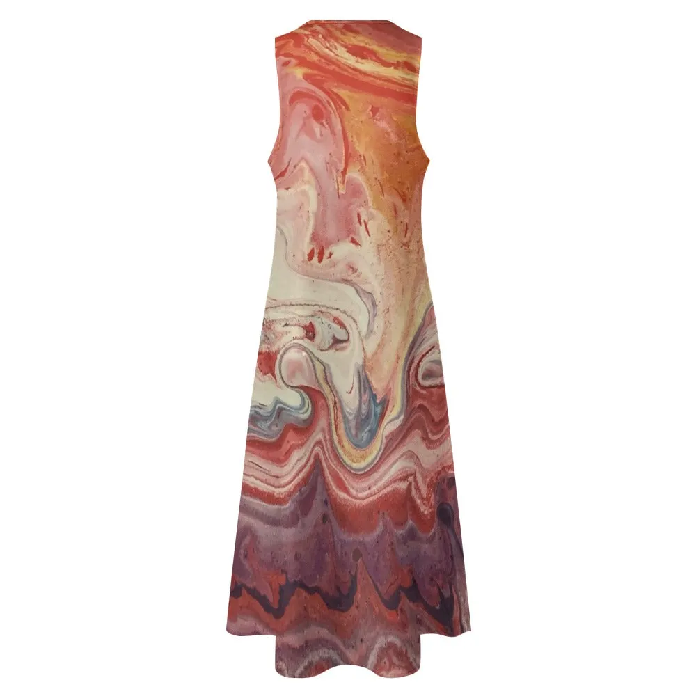 Mauve Marble Long Dress