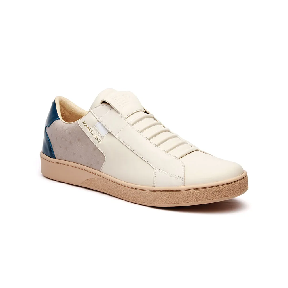 Men's Adelaide White Gray Blue Leather Sneakers 02684-085