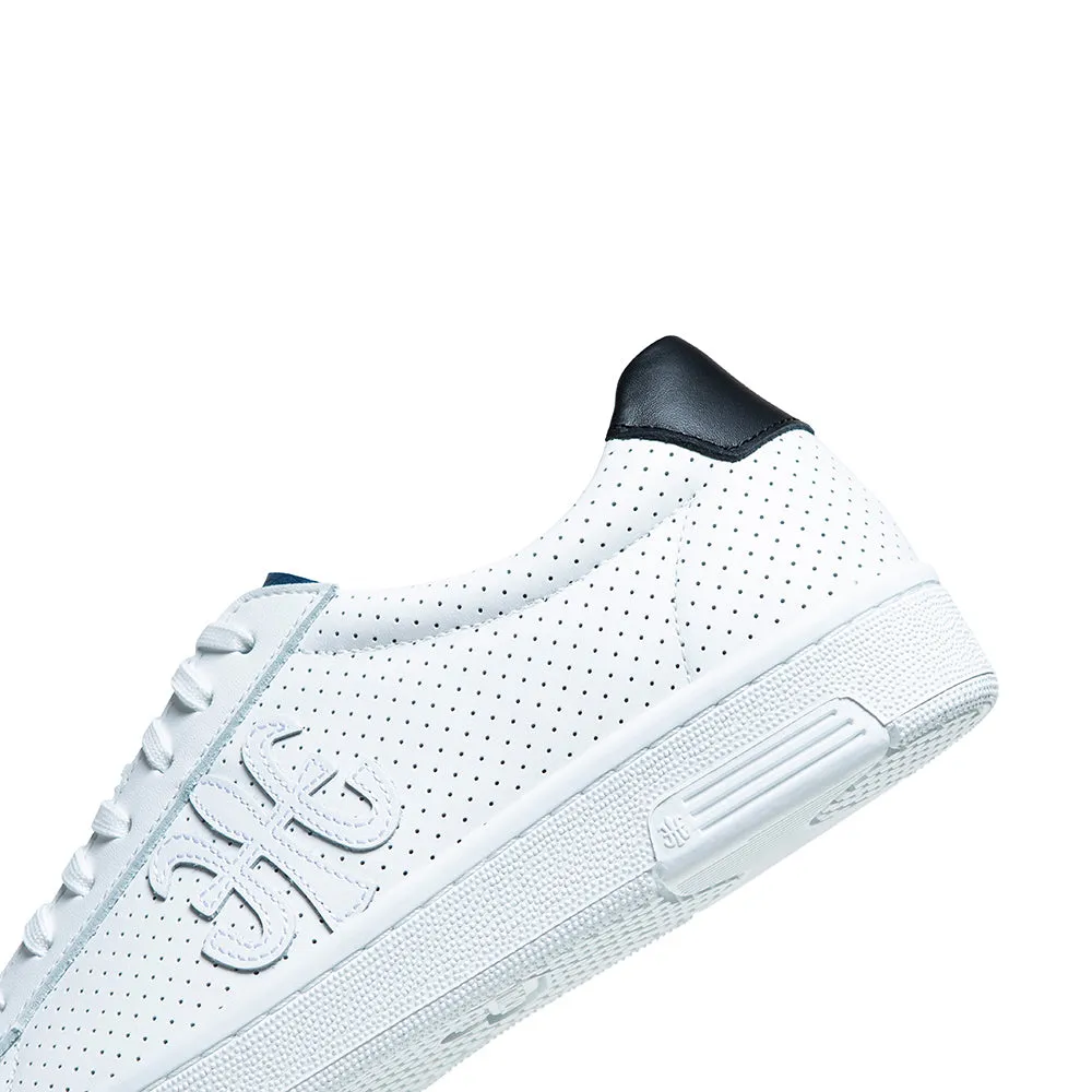 Men's Honor White Blue Black Logo Leather Sneakers 08014-059