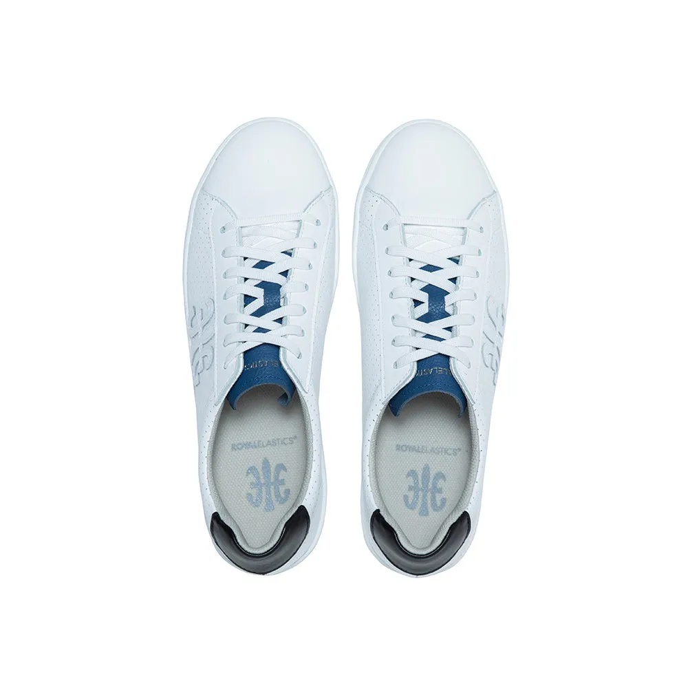 Men's Honor White Blue Black Logo Leather Sneakers 08014-059