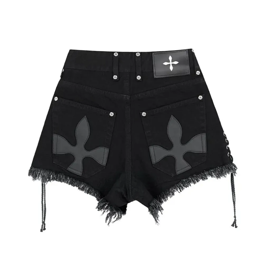 Alternative Midnight Express Black Lace-Up Shorts