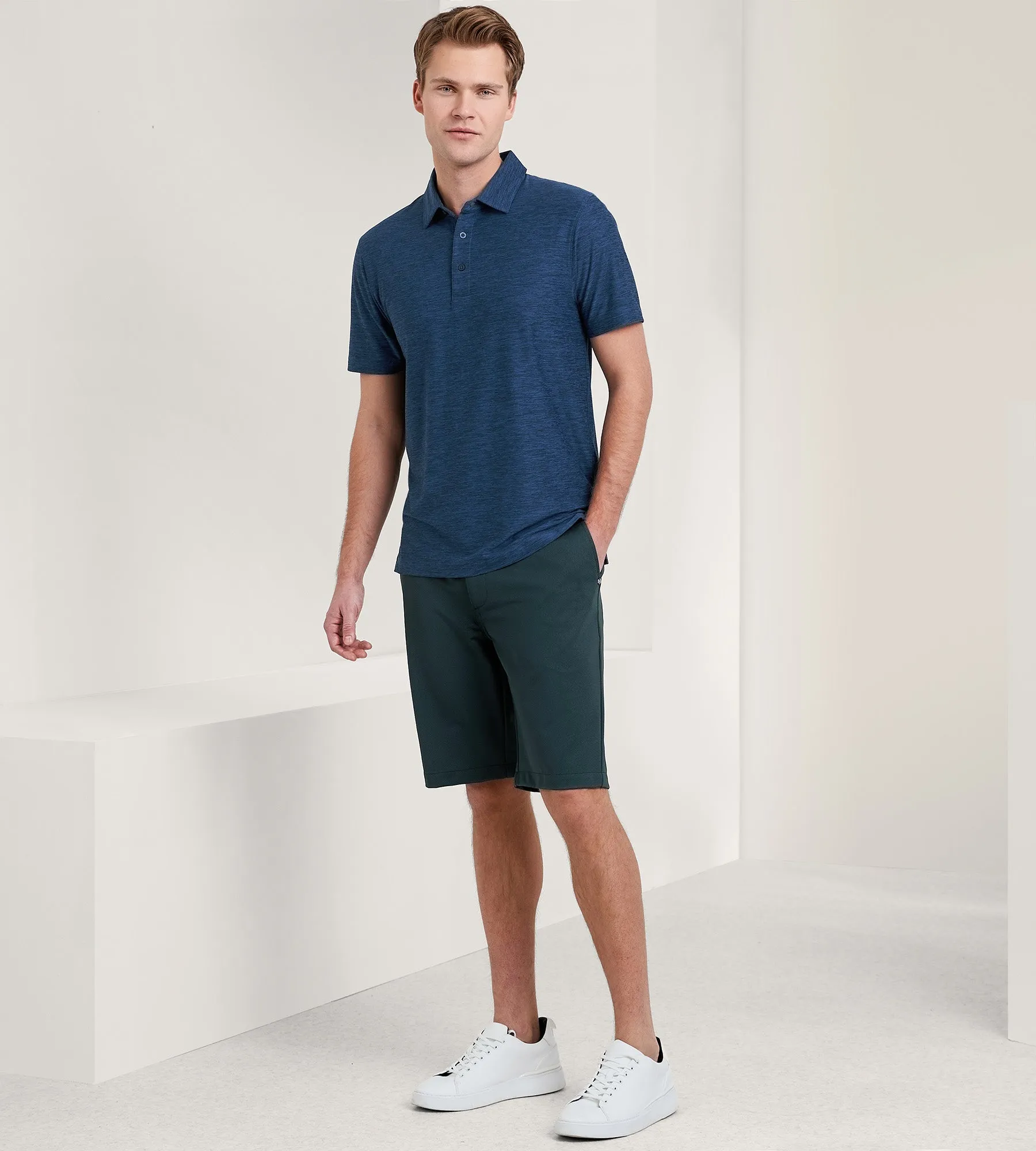 Modern Fit Heathered Performance Polo