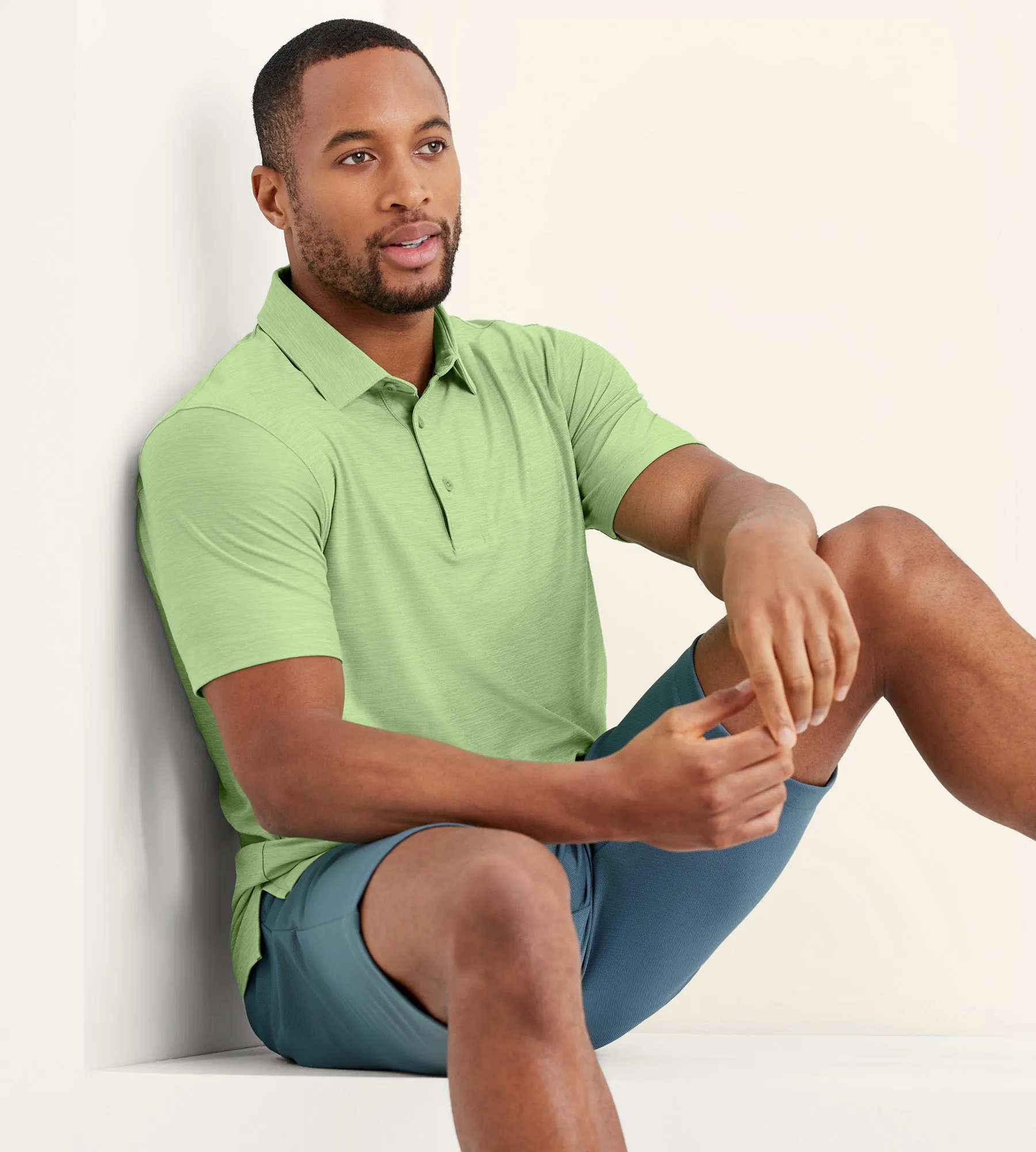 Modern Fit Heathered Performance Polo