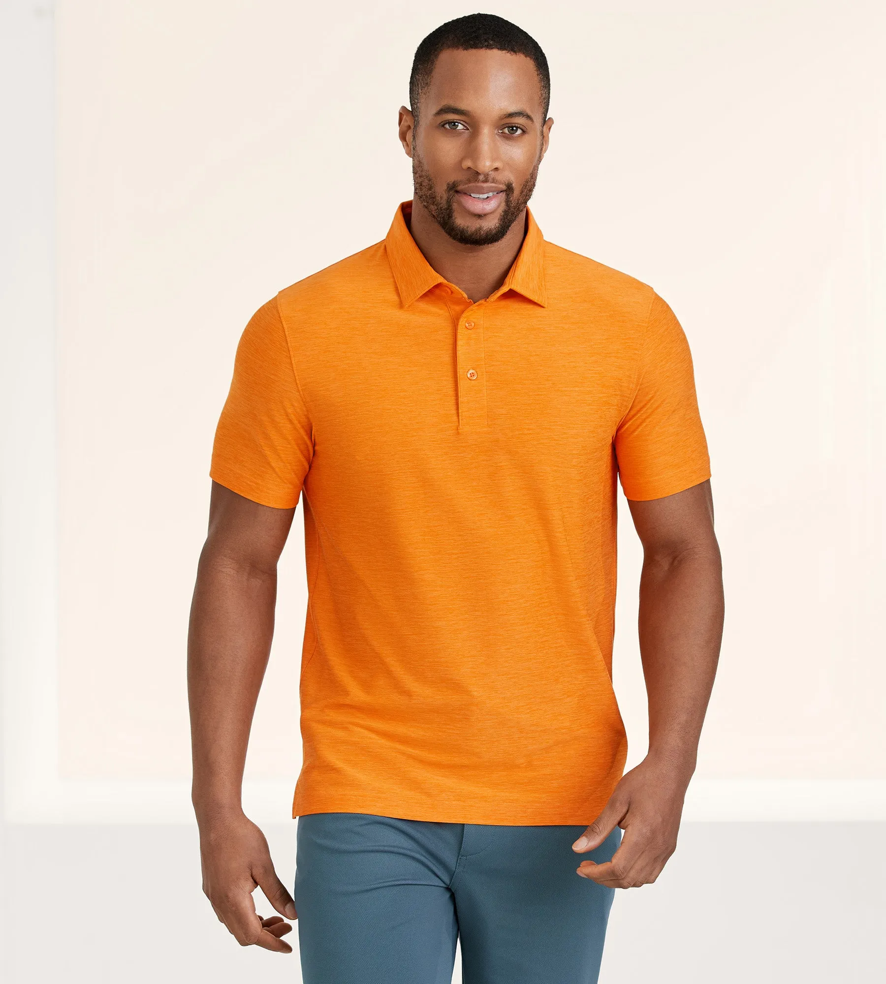 Modern Fit Heathered Performance Polo