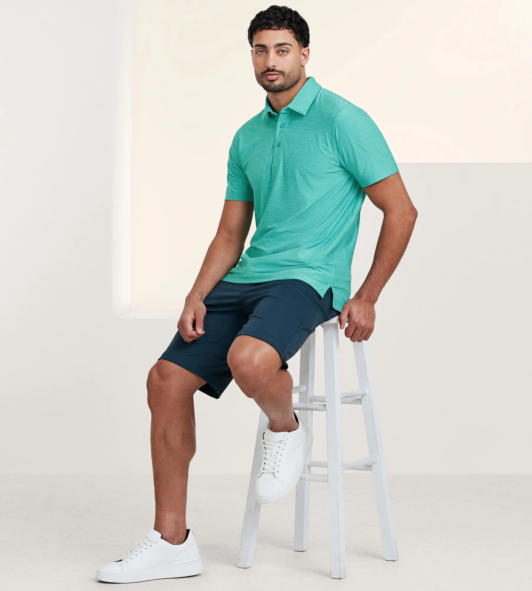 Modern Fit Heathered Performance Polo