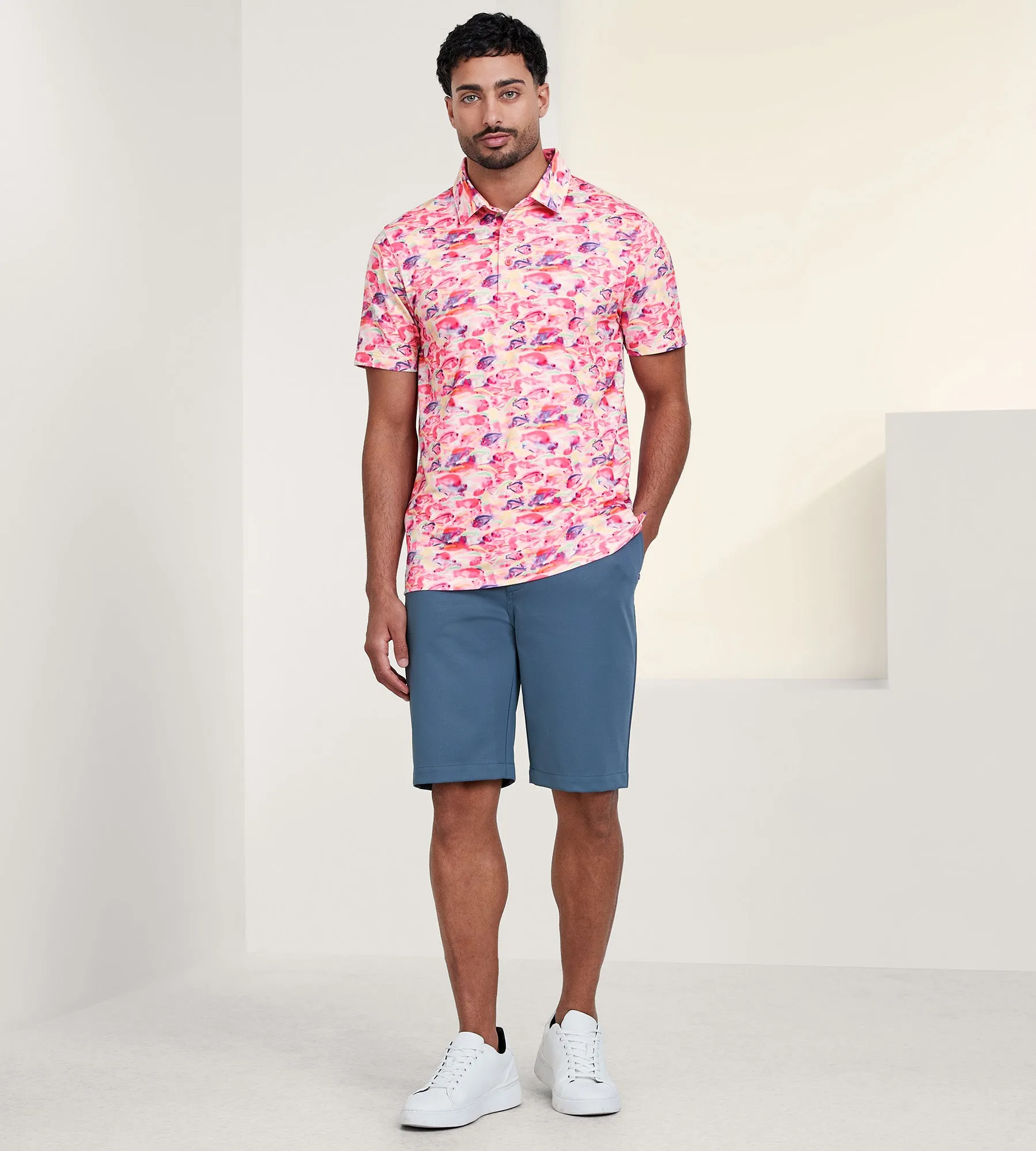 Modern Fit Printed Performance Polo