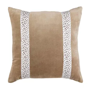 Mud Pie Square Leopard Trim Pillow