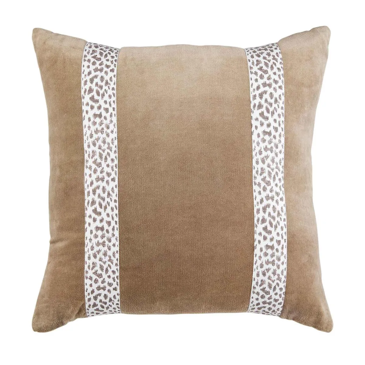 Mud Pie Square Leopard Trim Pillow