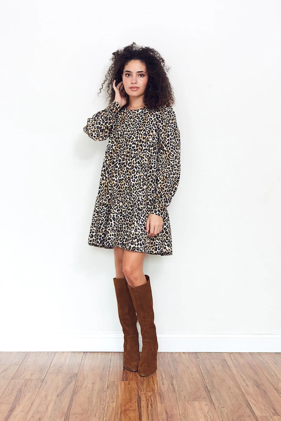 Olivia Mini Dress in Cheetah Queen