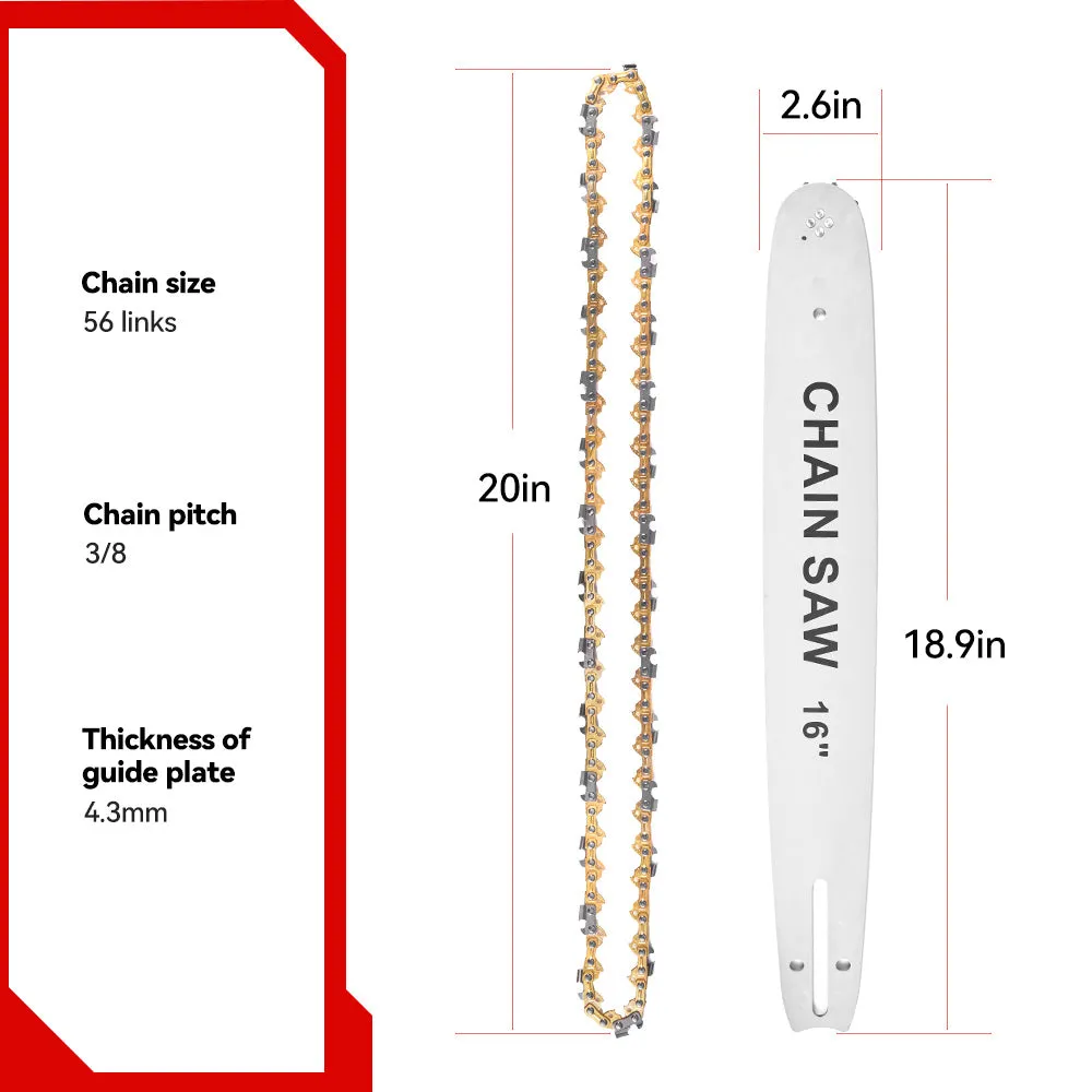 Sure, heres an optimized title for your e-commerce product in English with modifiers:

Adjustable 16-Inch Chains and Guide Plate for Electric Saw - SKU004896