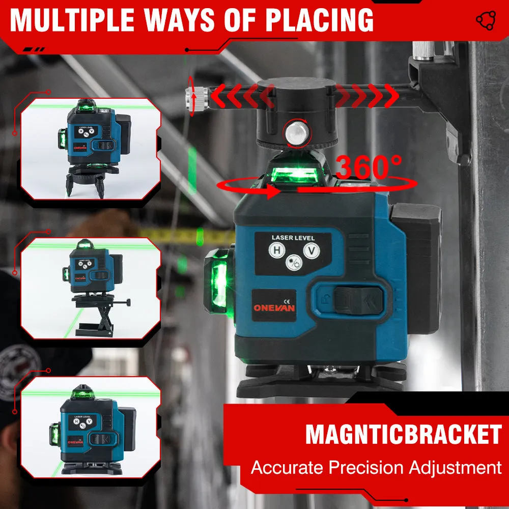 ONEVAN 16 Lines 4D Display Green Laser Level