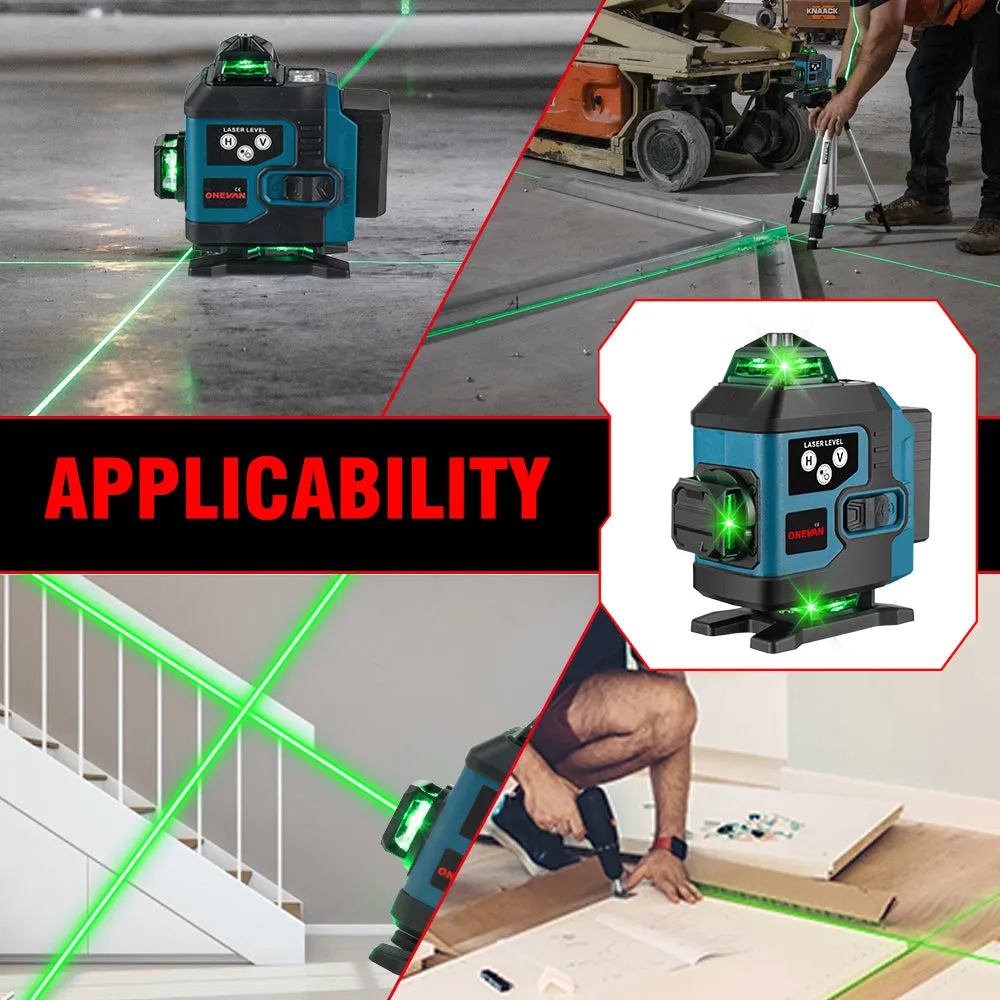 ONEVAN 16 Lines 4D Display Green Laser Level