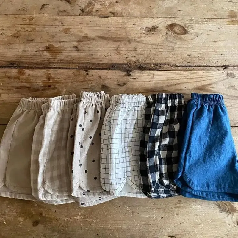 Patterned Linen Baggy Shorts for Boys