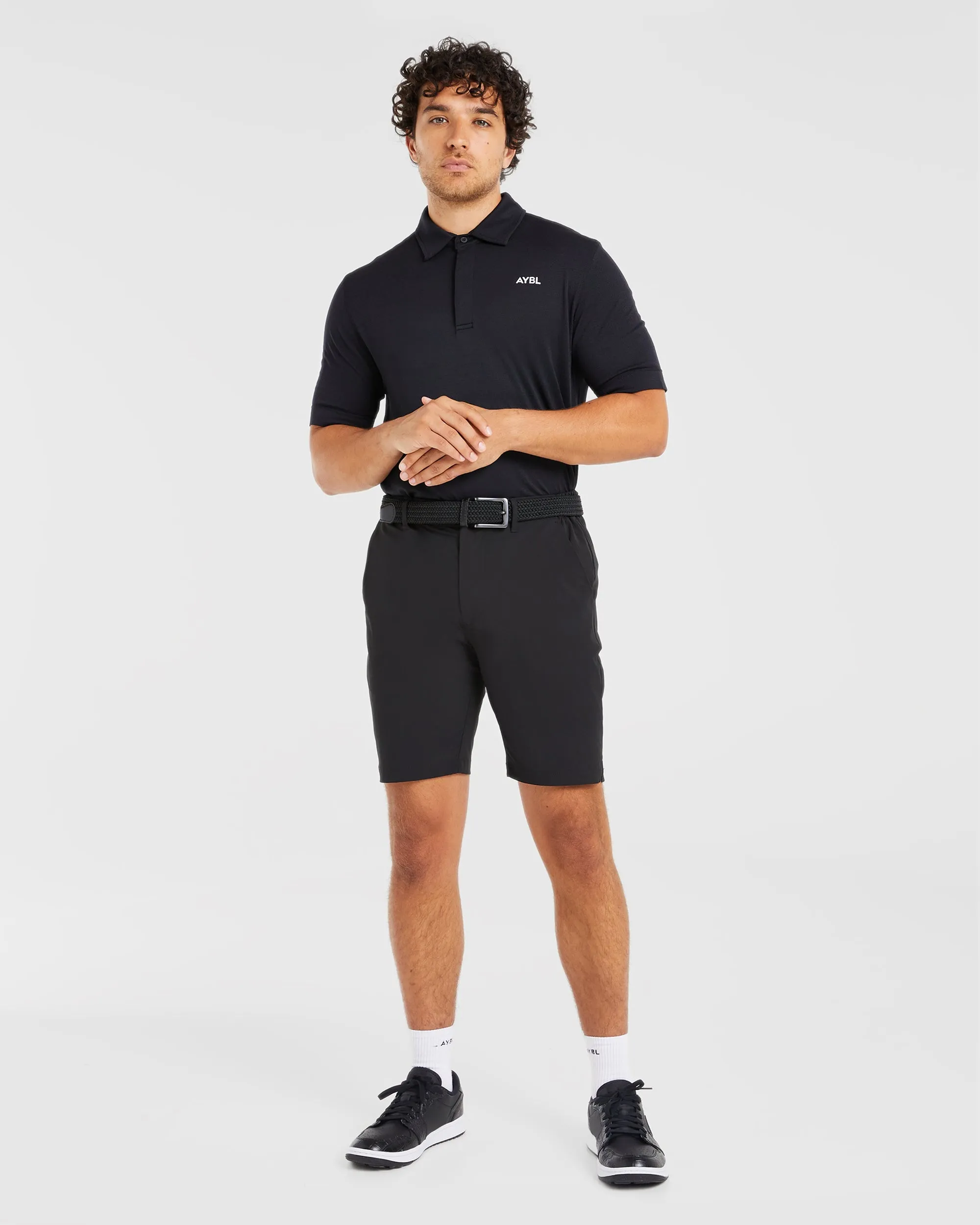 Performance Seamless Polo Shirt - Black