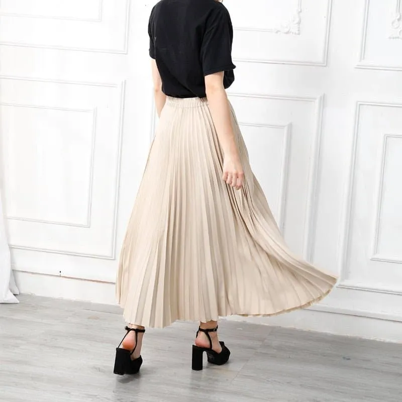 Pleated Skirt with Chiffon Liner